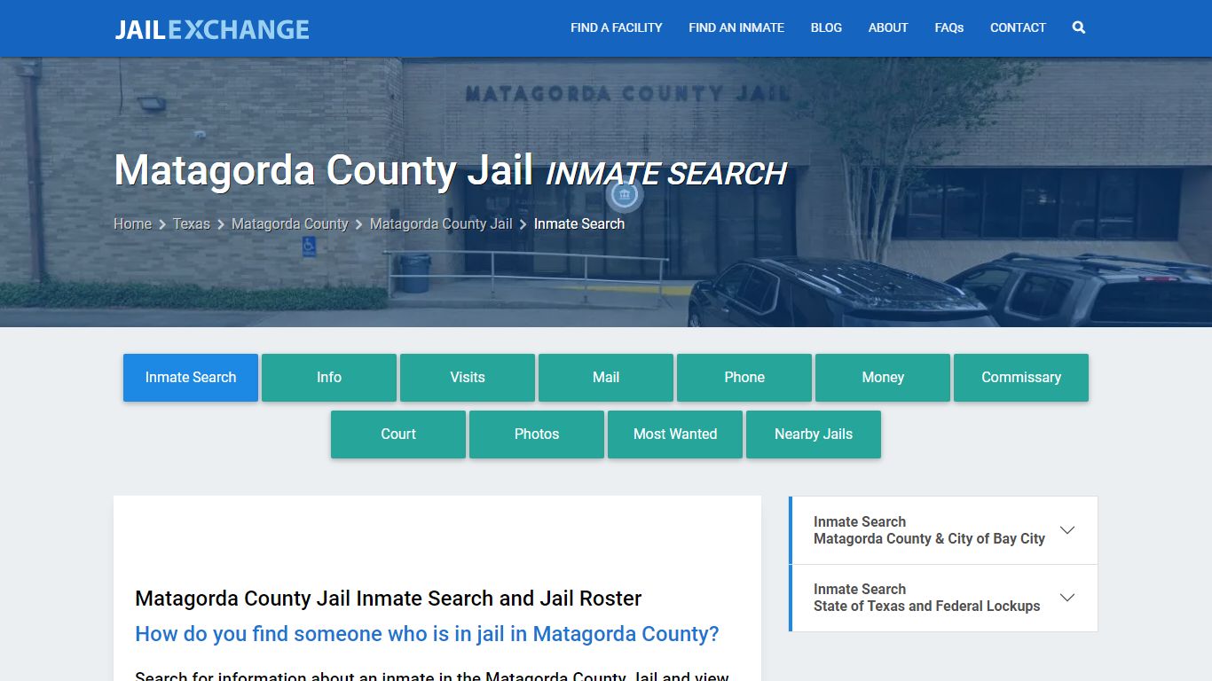 Inmate Search: Roster & Mugshots - Matagorda County Jail, TX